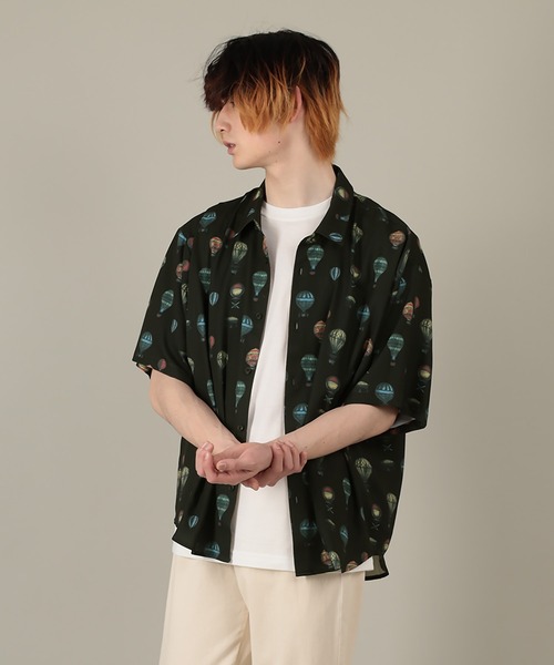 SlashDate（スラッシュデイト）の「総柄プリントとろみシャツ/レトロバルーン（シャツ/ブラウス・メンズ・ブラック/アイボリー・M/L）」の13枚目の写真