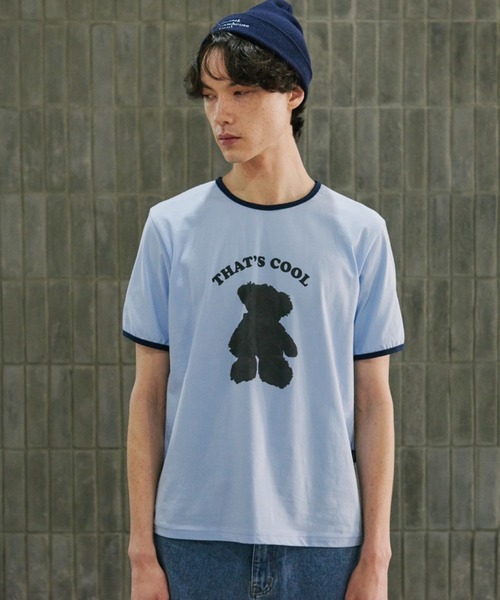 13MONTH(サーティーンマンス)の「【13month】BLACK TEDDY T-SHIRT(Tシャツ/カットソー・メンズ・ライトブルー・M/L)」の1枚目の写真