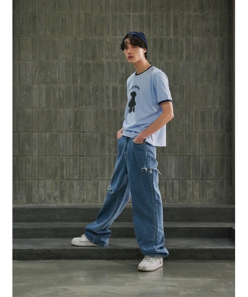 13MONTH(サーティーンマンス)の「【13month】BLACK TEDDY T-SHIRT(Tシャツ/カットソー・メンズ・ライトブルー・M/L)」の6枚目の写真