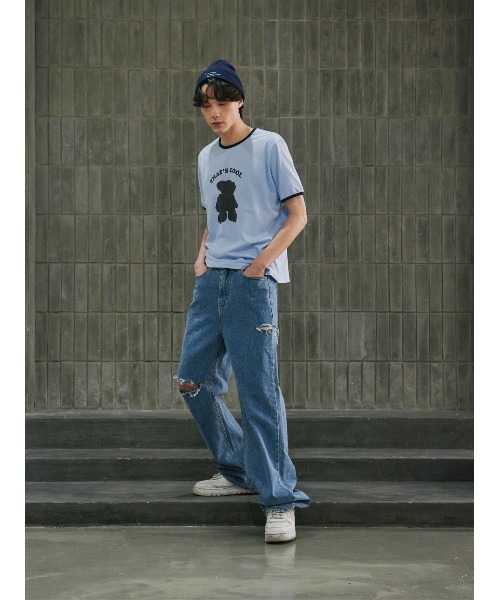 13MONTH(サーティーンマンス)の「【13month】BLACK TEDDY T-SHIRT(Tシャツ/カットソー・メンズ・ライトブルー・M/L)」の10枚目の写真