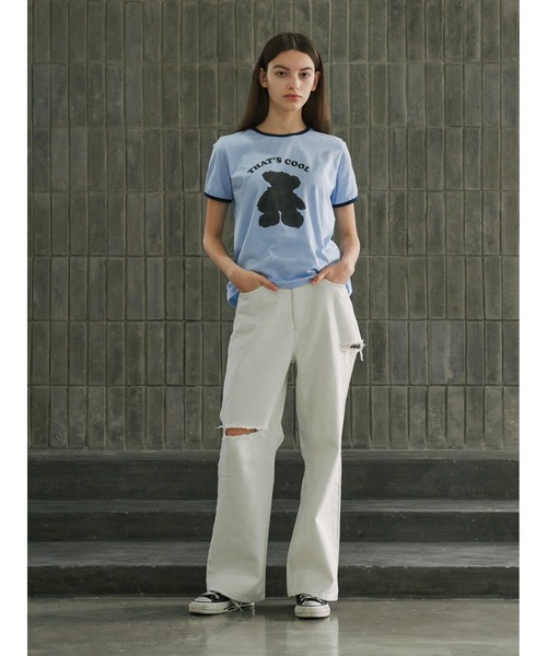 13MONTH(サーティーンマンス)の「【13month】BLACK TEDDY T-SHIRT(Tシャツ/カットソー・メンズ・ライトブルー・M/L)」の9枚目の写真