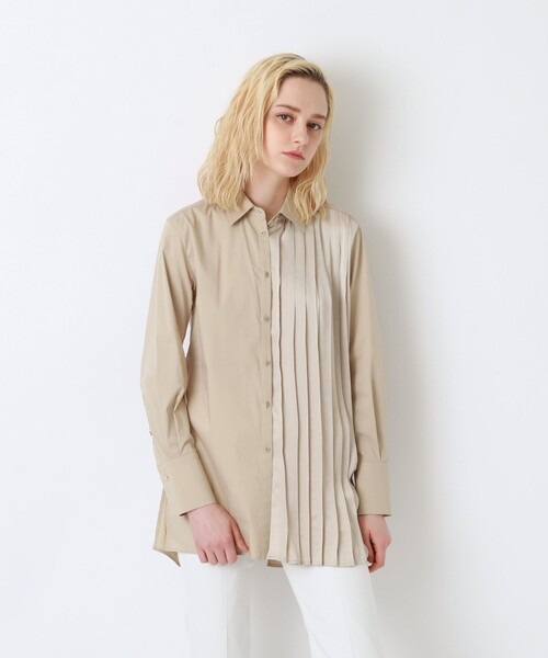 LOVELESS（ラブレス）の「アシンメトリー ハーフプリーツ シャツ