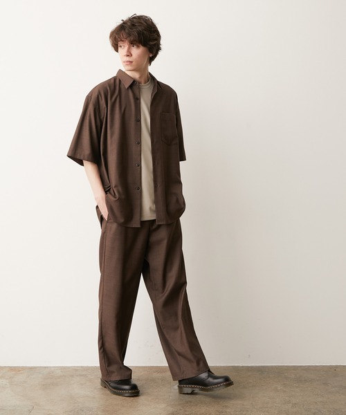 JUNRED（ジュンレッド）の「シャドーチェックルーズS/Sシャツ（シャツ/ブラウス・メンズ・ダークブラウン/チャコールグレー・M/L/S）」の5枚目の写真