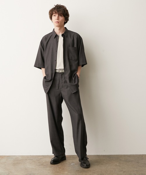 JUNRED（ジュンレッド）の「シャドーチェックルーズS/Sシャツ（シャツ/ブラウス・メンズ・ダークブラウン/チャコールグレー・M/L/S）」の11枚目の写真