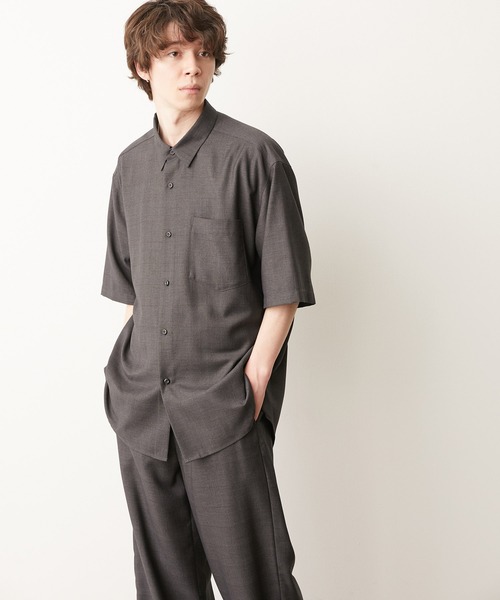 JUNRED（ジュンレッド）の「シャドーチェックルーズS/Sシャツ（シャツ/ブラウス・メンズ・ダークブラウン/チャコールグレー・M/L/S）」の13枚目の写真