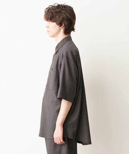 JUNRED（ジュンレッド）の「シャドーチェックルーズS/Sシャツ（シャツ/ブラウス・メンズ・ダークブラウン/チャコールグレー・M/L/S）」の17枚目の写真