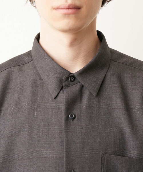 JUNRED（ジュンレッド）の「シャドーチェックルーズS/Sシャツ（シャツ/ブラウス・メンズ・ダークブラウン/チャコールグレー・M/L/S）」の15枚目の写真