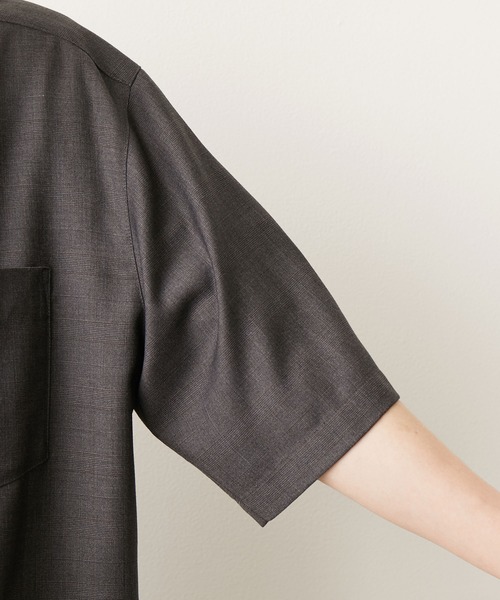 JUNRED（ジュンレッド）の「シャドーチェックルーズS/Sシャツ（シャツ/ブラウス・メンズ・ダークブラウン/チャコールグレー・M/L/S）」の8枚目の写真