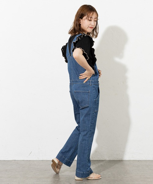 DISCOAT（ディスコート）の「デニムサロペット（サロペット/オーバーオール・レディース・ブルー・SMALL/MEDIUM/LARGE）」の6枚目の写真