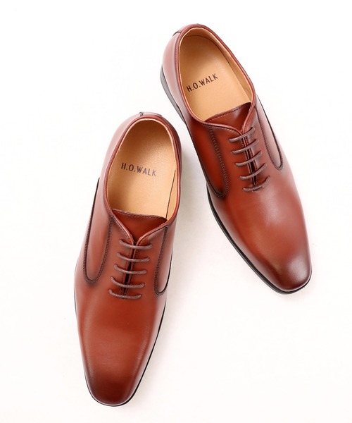 FUNALIVE(ファンアライブ)の「【H.O.WALK】HOLE-CUT SHOES ホールカット スワンネック ローヒールシューズ(ドレスシューズ・メンズ・ブラック/ブラウン・25.5/27/28/26.5/26/25)」の2枚目の写真