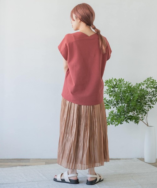 ITEMS URBANRESEARCH（アイテムズ アーバンリサーチ）の「カットミラノフレンチプルオーバー（Tシャツ/カットソー・レディース・オフホワイト/ブラック/モカ/ブルー/ピンク/カーキ/キャメル・FREE）」の10枚目の写真