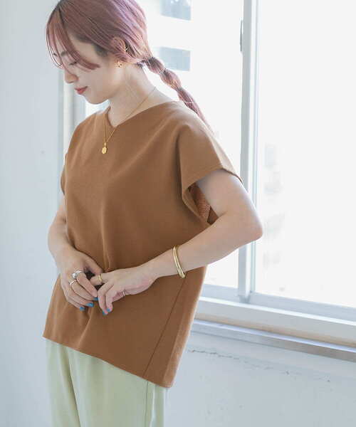 ITEMS URBANRESEARCH（アイテムズ アーバンリサーチ）の「カットミラノフレンチプルオーバー（Tシャツ/カットソー・レディース・オフホワイト/ブラック/モカ/ブルー/ピンク/カーキ/キャメル・FREE）」の8枚目の写真