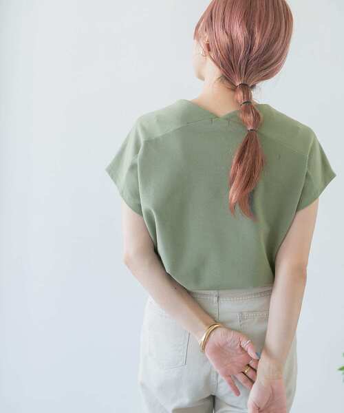 ITEMS URBANRESEARCH（アイテムズ アーバンリサーチ）の「カットミラノフレンチプルオーバー（Tシャツ/カットソー・レディース・オフホワイト/ブラック/モカ/ブルー/ピンク/カーキ/キャメル・FREE）」の20枚目の写真