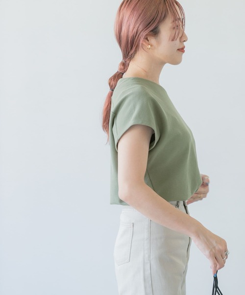 ITEMS URBANRESEARCH（アイテムズ アーバンリサーチ）の「カットミラノフレンチプルオーバー（Tシャツ/カットソー・レディース・オフホワイト/ブラック/モカ/ブルー/ピンク/カーキ/キャメル・FREE）」の14枚目の写真