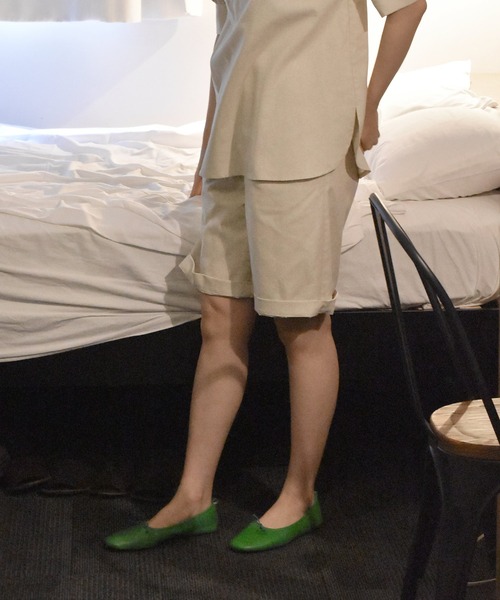 Alley by w closet（アリーバイダブルクローゼット）の「【Alley】タック入りハーフパンツ（その他パンツ・レディース・ブラウン/キナリ/ライム・FREE）」の10枚目の写真