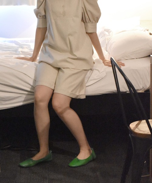 Alley by w closet（アリーバイダブルクローゼット）の「【Alley】タック入りハーフパンツ（その他パンツ・レディース・ブラウン/キナリ/ライム・FREE）」の12枚目の写真