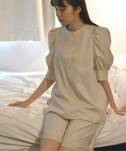 Alley by w closet（アリーバイダブルクローゼット）の「【Alley】タック入りハーフパンツ（その他パンツ・レディース・ブラウン/キナリ/ライム・FREE）」の13枚目の写真