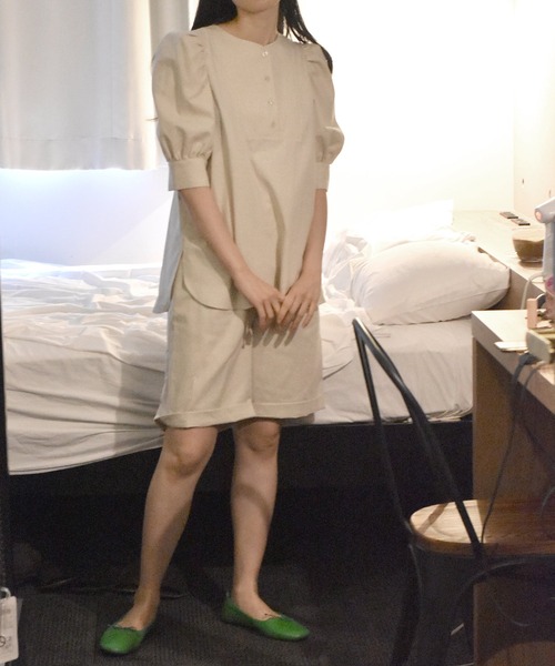 Alley by w closet（アリーバイダブルクローゼット）の「【Alley】タック入りハーフパンツ（その他パンツ・レディース・ブラウン/キナリ/ライム・FREE）」の14枚目の写真