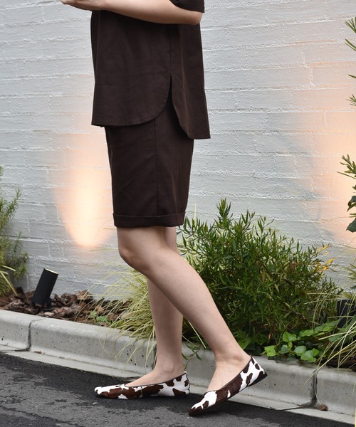 Alley by w closet（アリーバイダブルクローゼット）の「【Alley】タック入りハーフパンツ（その他パンツ・レディース・ブラウン/キナリ/ライム・FREE）」の16枚目の写真