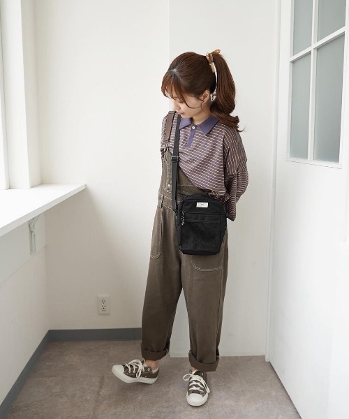 moi tytto（モイテュット）の「オーバーサイズポロシャツ（ポロシャツ・レディース・ベージュ/ネイビー・FREE）」の15枚目の写真