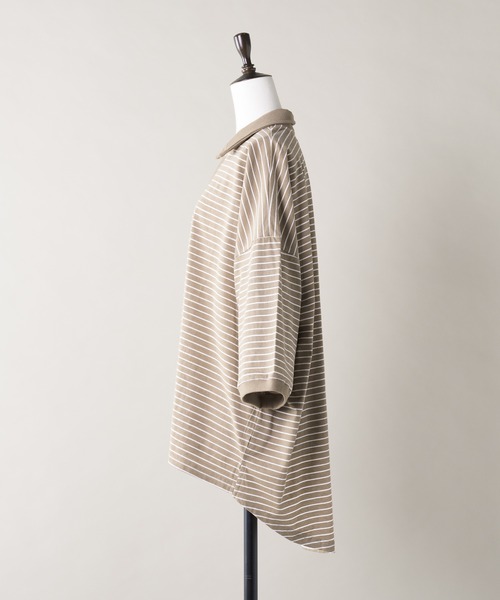 moi tytto（モイテュット）の「オーバーサイズポロシャツ（ポロシャツ・レディース・ベージュ/ネイビー・FREE）」の16枚目の写真