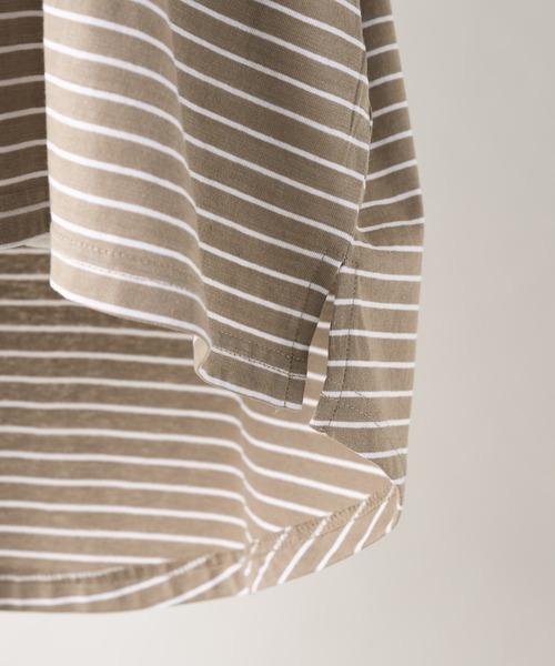 moi tytto（モイテュット）の「オーバーサイズポロシャツ（ポロシャツ・レディース・ベージュ/ネイビー・FREE）」の6枚目の写真