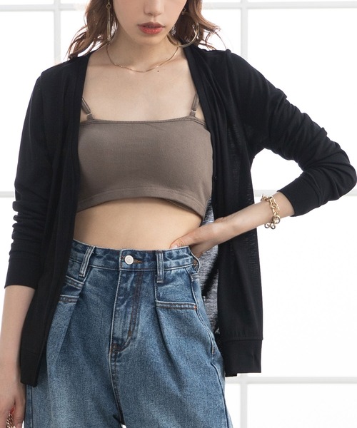 Newlyme(ニューリーミー)の「【接触冷感/UVカット】選べる丈カーディガン(カーディガン/ボレロ・レディース・ホワイト/グレー/ベージュ/グリーン/ブラック/ホワイト系その他/グレー系その他/ベージュ系その他/グリーン系その他/ブラック系その他・MEDIUM/LARGE/X-LARGE/XX-LARGE)」の5枚目の写真