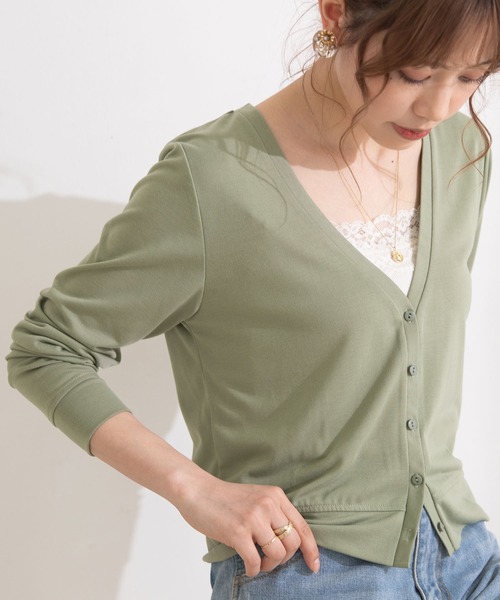 Newlyme(ニューリーミー)の「【接触冷感/UVカット】選べる丈カーディガン(カーディガン/ボレロ・レディース・ホワイト/グレー/ベージュ/グリーン/ブラック/ホワイト系その他/グレー系その他/ベージュ系その他/グリーン系その他/ブラック系その他・MEDIUM/LARGE/X-LARGE/XX-LARGE)」の9枚目の写真