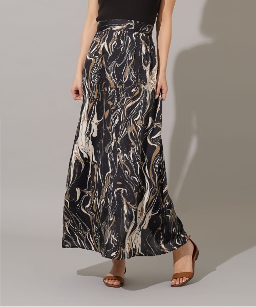 My shawty（ﾏｲｼｬｳﾃｨｰ）の「marble satin skirt（スカート・レディース・グレー/ブラック・FREE）」の2枚目の写真