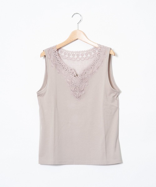 AS KNOW AS de base（アズノゥアズドゥバズ）の「王妃のレースＴＫ（タンクトップ・レディース・ミント/オフホワイト/グレー系その他・FREE）」の3枚目の写真