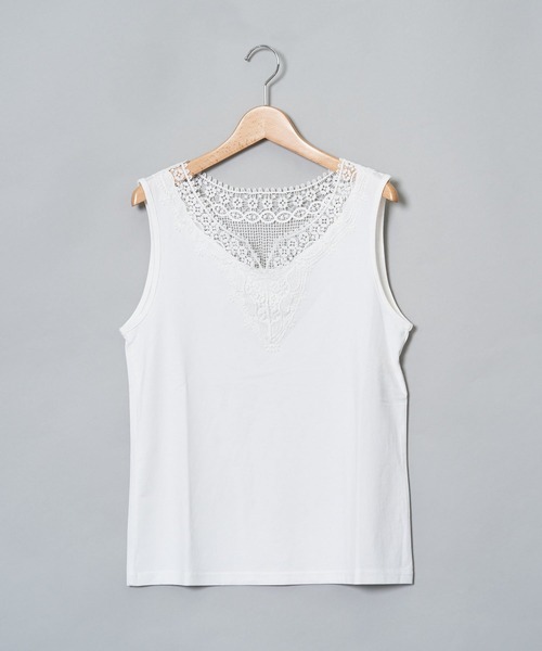 AS KNOW AS de base（アズノゥアズドゥバズ）の「王妃のレースＴＫ（タンクトップ・レディース・ミント/オフホワイト/グレー系その他・FREE）」の2枚目の写真