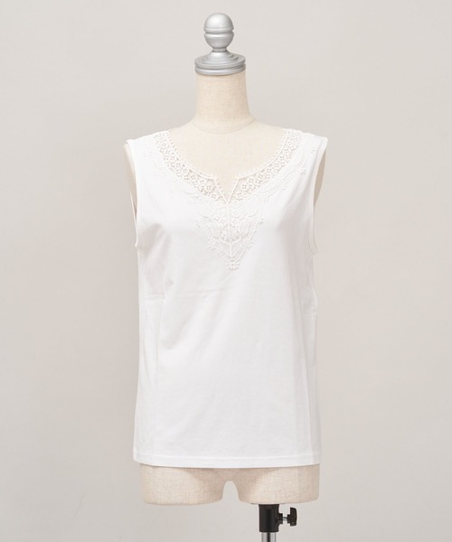 AS KNOW AS de base（アズノゥアズドゥバズ）の「王妃のレースＴＫ（タンクトップ・レディース・ミント/オフホワイト/グレー系その他・FREE）」の4枚目の写真