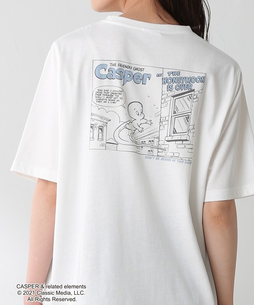 Honeys（ハニーズ）の「Ｔシャツ（キャスパー）（Tシャツ/カットソー・レディース・ホワイト/スミクロ/ベージュ/イエロー/グリーン系その他・S/M/L）」の2枚目の写真