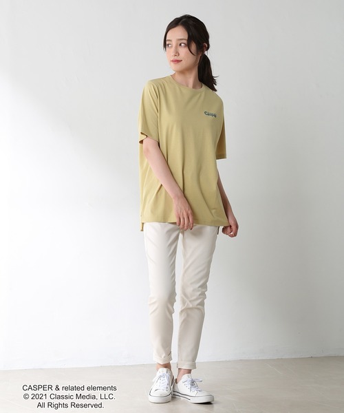 Honeys（ハニーズ）の「Ｔシャツ（キャスパー）（Tシャツ/カットソー・レディース・ホワイト/スミクロ/ベージュ/イエロー/グリーン系その他・S/M/L）」の16枚目の写真