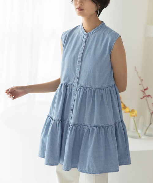 rectangle（レクタングル）の「ティアードワンピース（ワンピース・レディース・ピンク/グレー/ブルー/オフホワイト・FREE）」の2枚目の写真