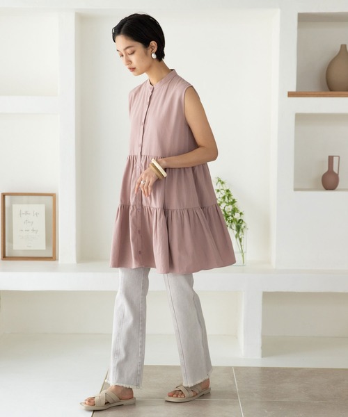 rectangle（レクタングル）の「ティアードワンピース（ワンピース・レディース・ピンク/グレー/ブルー/オフホワイト・FREE）」の13枚目の写真