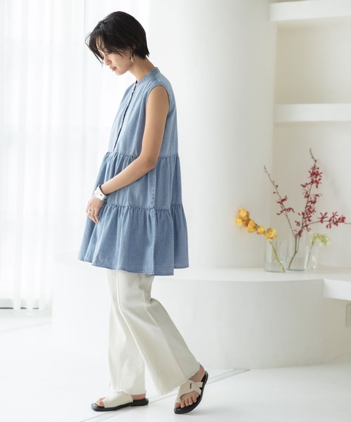 rectangle（レクタングル）の「ティアードワンピース（ワンピース・レディース・ピンク/グレー/ブルー/オフホワイト・FREE）」の10枚目の写真