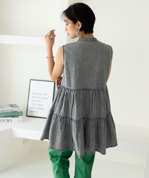 rectangle（レクタングル）の「ティアードワンピース（ワンピース・レディース・ピンク/グレー/ブルー/オフホワイト・FREE）」の8枚目の写真