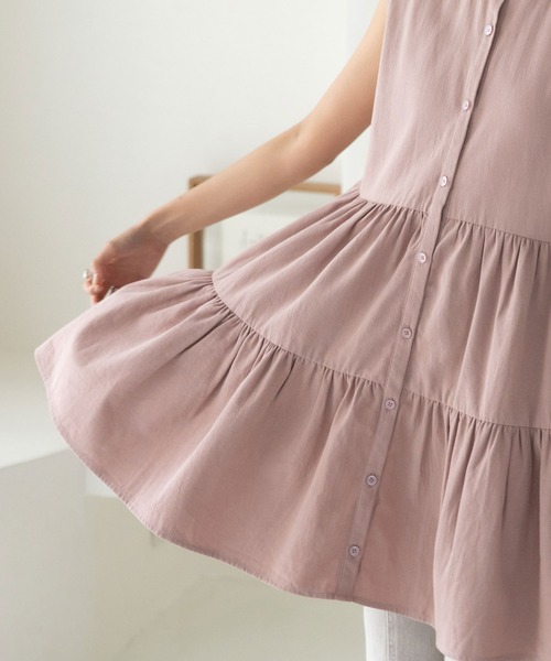 rectangle（レクタングル）の「ティアードワンピース（ワンピース・レディース・ピンク/グレー/ブルー/オフホワイト・FREE）」の20枚目の写真