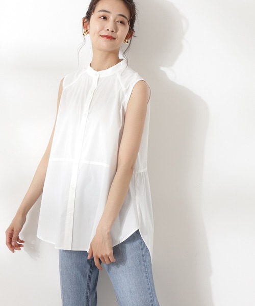 N.（N. Natural Beauty Basic）（エヌエヌナチュラルビューティーベーシック）の「バックペプラムノースリーブブラウス（シャツ/ブラウス・レディース・ホワイト/ピンク系その他/ブルー系その他・MEDIUM）」の2枚目の写真