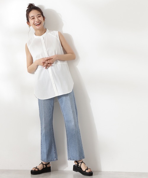 N.（N. Natural Beauty Basic）（エヌエヌナチュラルビューティーベーシック）の「バックペプラムノースリーブブラウス（シャツ/ブラウス・レディース・ホワイト/ピンク系その他/ブルー系その他・MEDIUM）」の5枚目の写真