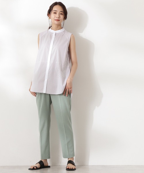 N.（N. Natural Beauty Basic）（エヌエヌナチュラルビューティーベーシック）の「バックペプラムノースリーブブラウス（シャツ/ブラウス・レディース・ホワイト/ピンク系その他/ブルー系その他・MEDIUM）」の9枚目の写真