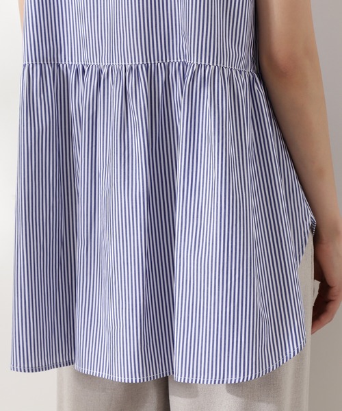 N.（N. Natural Beauty Basic）（エヌエヌナチュラルビューティーベーシック）の「バックペプラムノースリーブブラウス（シャツ/ブラウス・レディース・ホワイト/ピンク系その他/ブルー系その他・MEDIUM）」の15枚目の写真