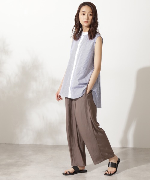 N.（N. Natural Beauty Basic）（エヌエヌナチュラルビューティーベーシック）の「バックペプラムノースリーブブラウス（シャツ/ブラウス・レディース・ホワイト/ピンク系その他/ブルー系その他・MEDIUM）」の19枚目の写真