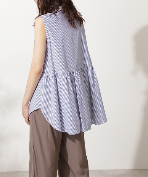 N.（N. Natural Beauty Basic）（エヌエヌナチュラルビューティーベーシック）の「バックペプラムノースリーブブラウス（シャツ/ブラウス・レディース・ホワイト/ピンク系その他/ブルー系その他・MEDIUM）」の22枚目の写真