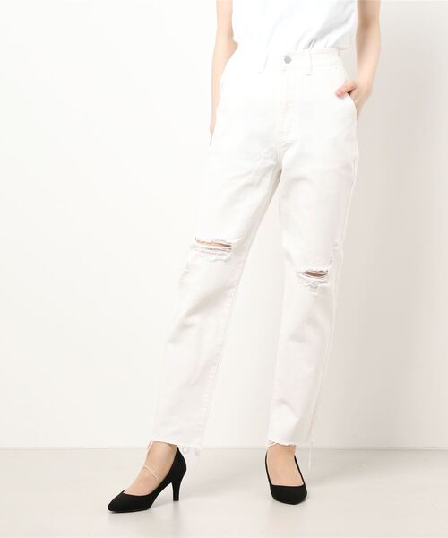 RETRO GIRL（レトロガール）の「ダメージデニムパンツ（デニムパンツ・レディース・ライトブルー/ブラック/オフホワイト/ケミカルウォッシュ・FREE）」の10枚目の写真