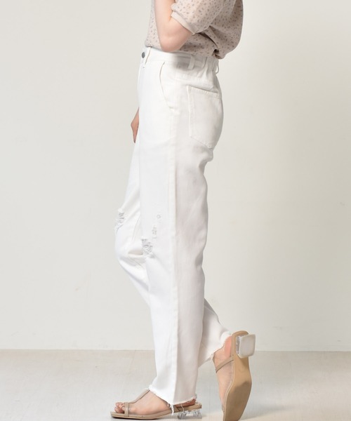 RETRO GIRL（レトロガール）の「ダメージデニムパンツ（デニムパンツ・レディース・ライトブルー/ブラック/オフホワイト/ケミカルウォッシュ・FREE）」の18枚目の写真