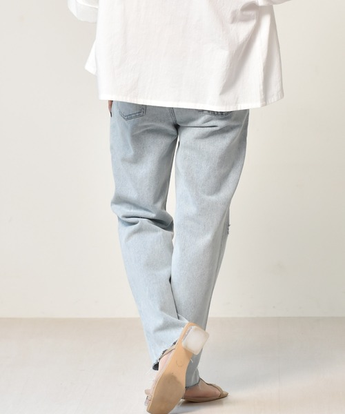 RETRO GIRL（レトロガール）の「ダメージデニムパンツ（デニムパンツ・レディース・ライトブルー/ブラック/オフホワイト/ケミカルウォッシュ・FREE）」の13枚目の写真