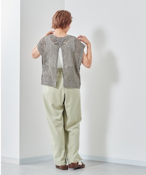 cepo（セポ）の「バックスリット　ドットメッシュニットベスト（ベスト・レディース・グリーン/イエロー/ブラック・M）」の11枚目の写真