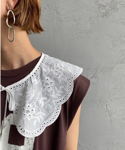 JF Ready Made（ジェイエフレディメイド）の「[Jf Ready Made/ジェイエフレディメイド] コットンレース 2WAY付け襟（付け襟・レディース・ホワイト・ONE SIZE）」の8枚目の写真